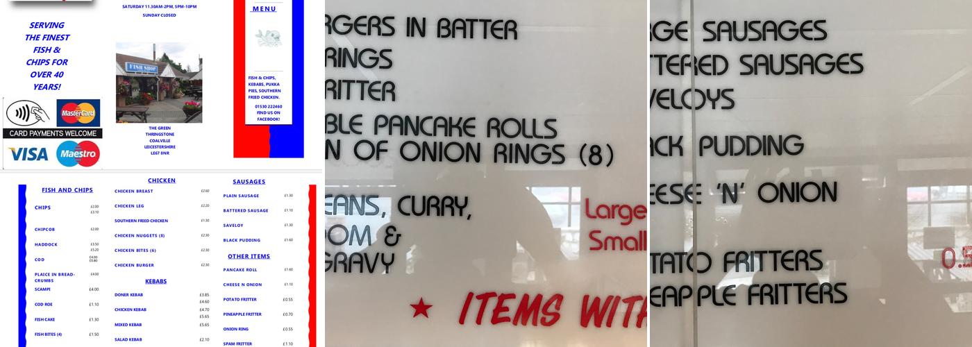 Rubys Fish & Chip Shop Menu