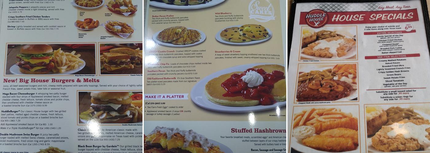 Huddle House Menu