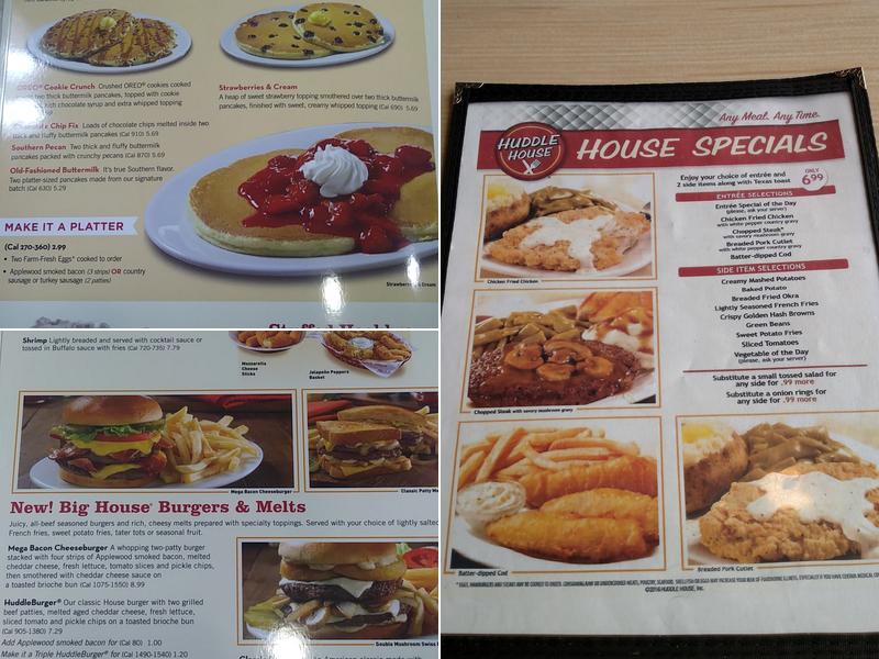 Huddle House Menu