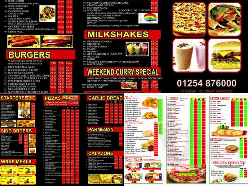 Queen's Spicy Chef Menu