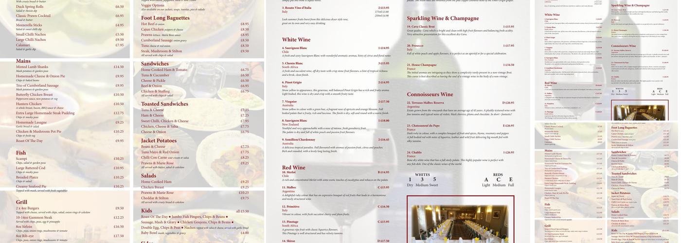 The Swan & Royal | Pub & Rooms Menu