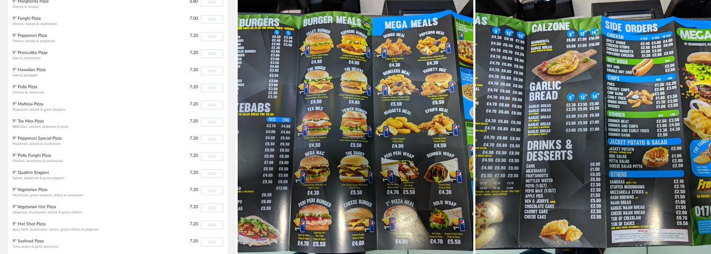 Mega Bite Menu