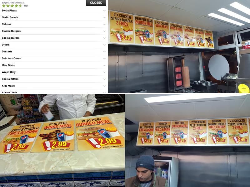 Zorba Take Away Menu