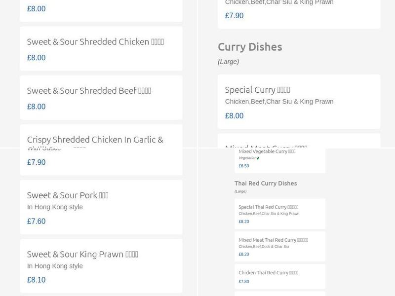 Delicious Chinese Takeaway Menu