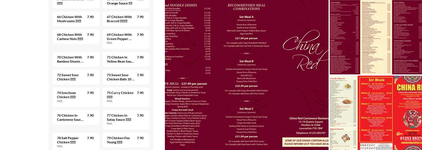 China Red Menu