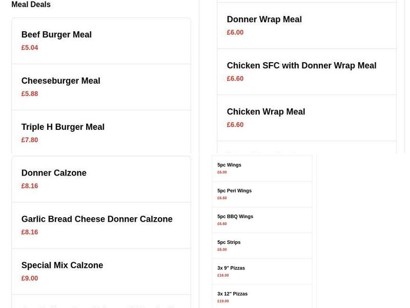 The Kebab House, Lancashire Menu