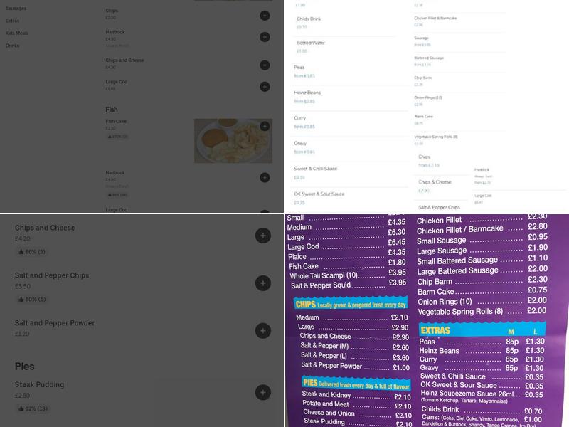 Thornton Fisheries Menu