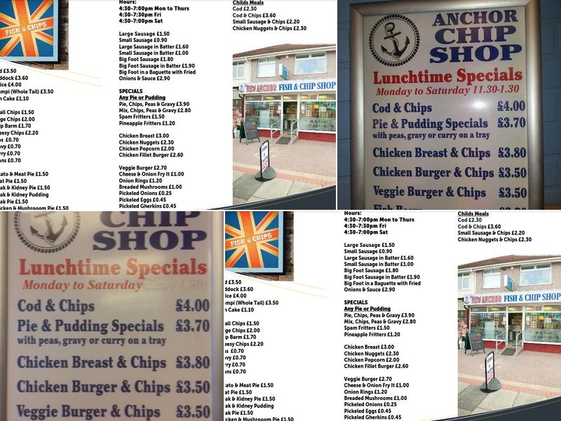 New Anchor Fish & Chip Shop Menu