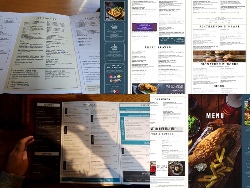 Tavern at the Mill Menu