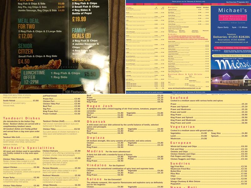 Michael's Indian Restaurant Menu