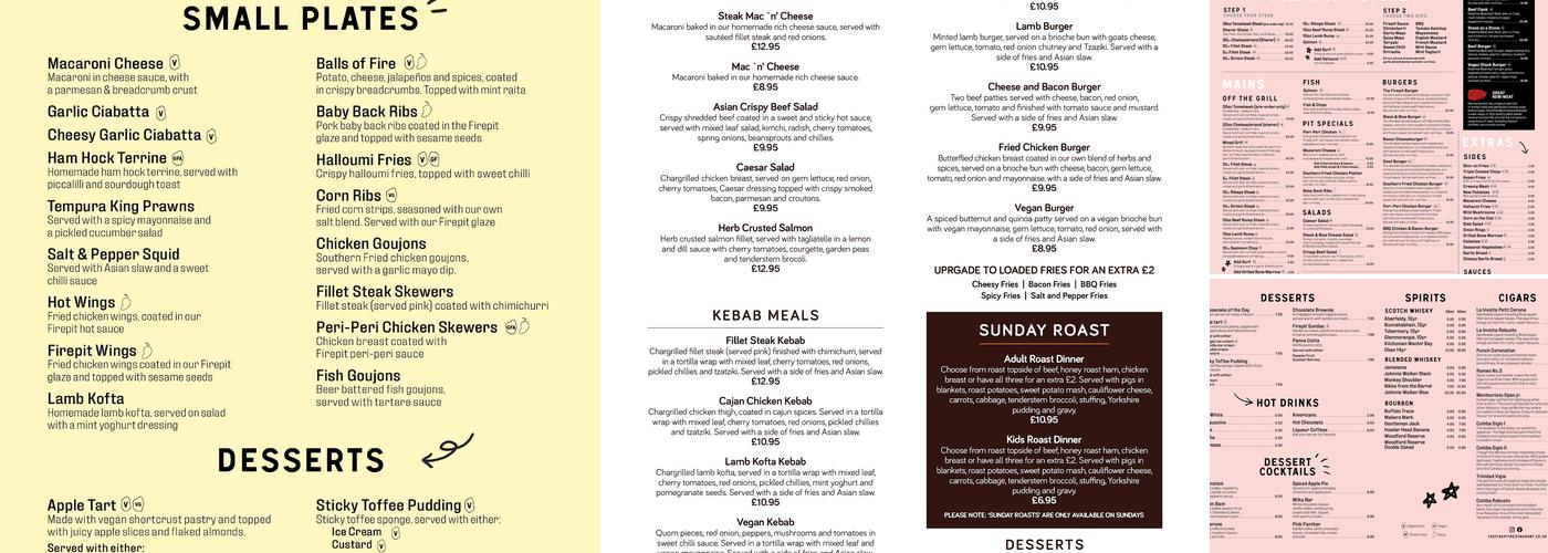 The Firepit Restaurant & Cocktail Bar (Rawtenstall) Menu