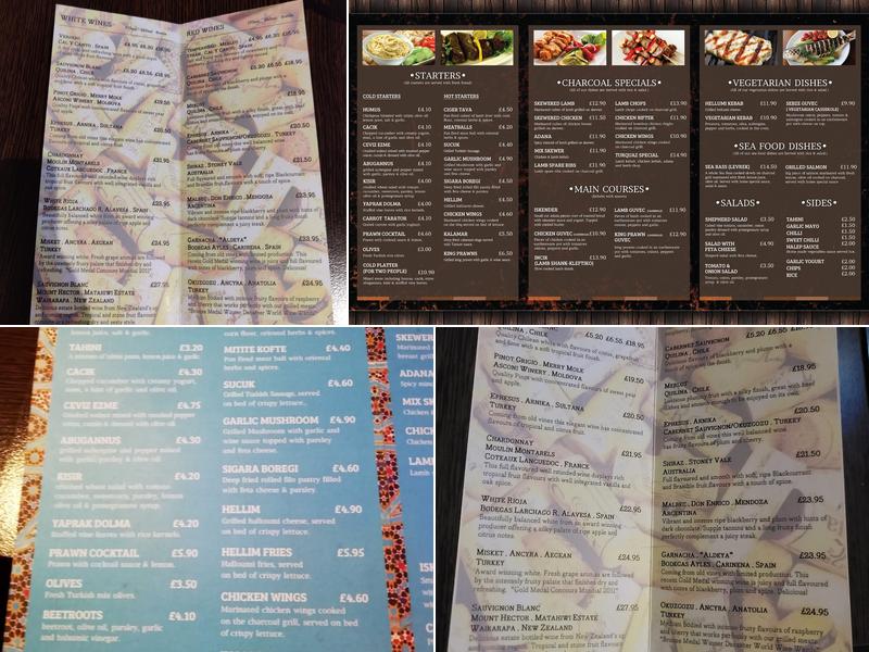 Turquaz Turkish BBQ Restaurant Menu