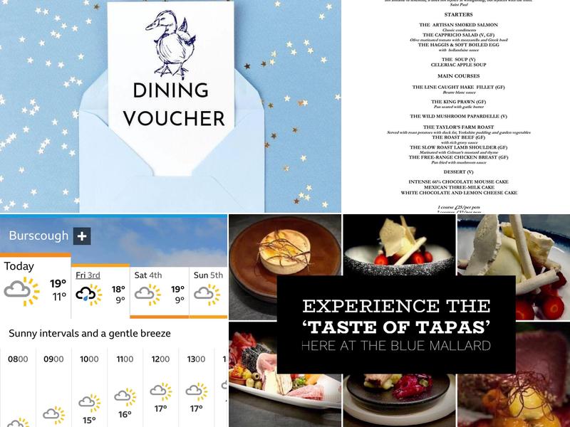 The Blue Mallard Menu