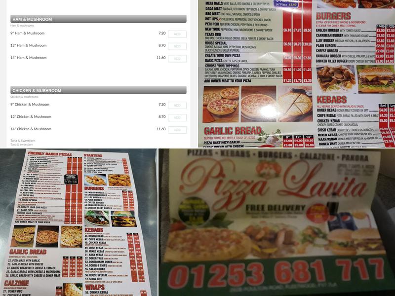 Pizza Lavita Menu