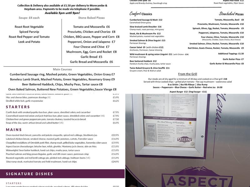 Aspect Bar & Bistro Menu