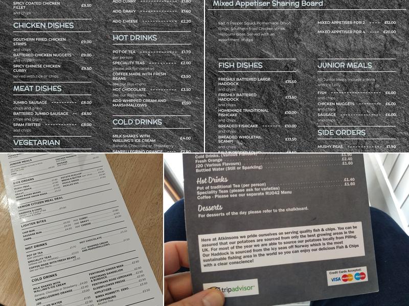 Atkinsons Fish & Chips Menu