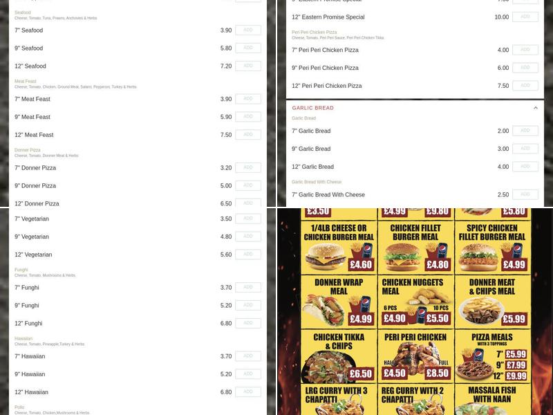 Eastern Promise Menu