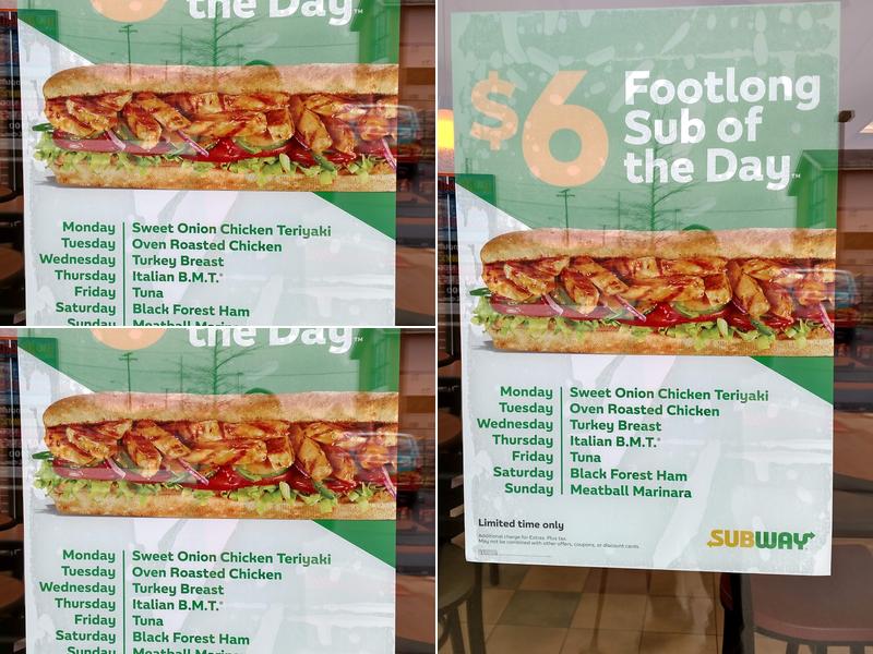 Subway Menu