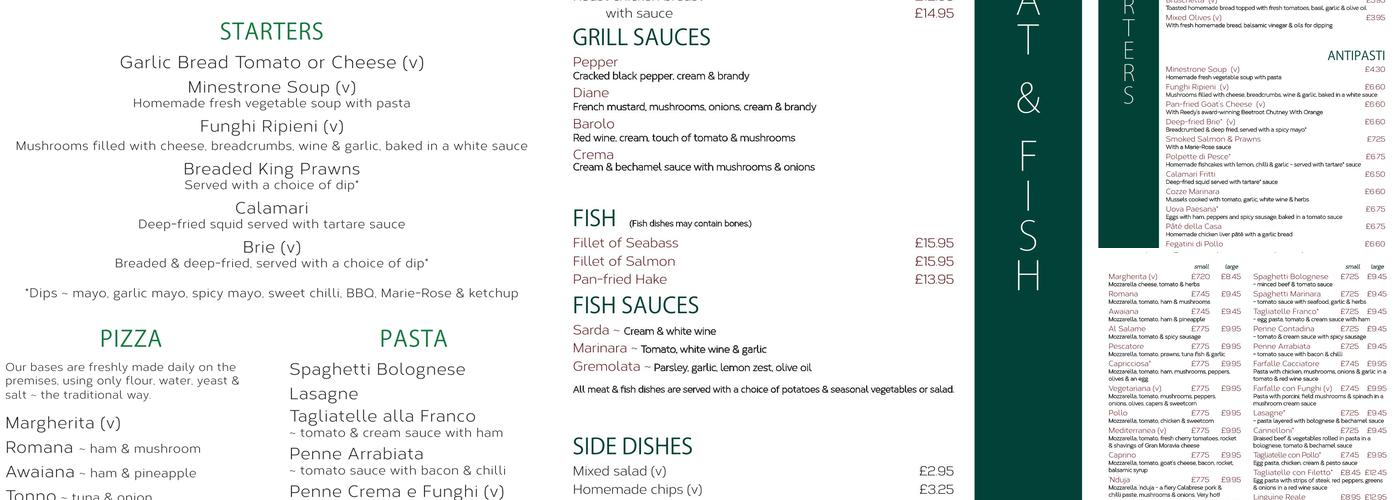 Franco's Ristorante Pizzeria Menu