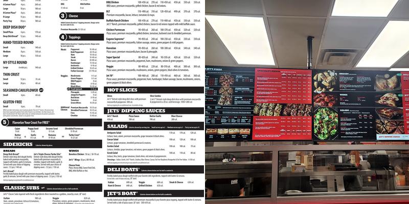 Jet's Pizza Menu