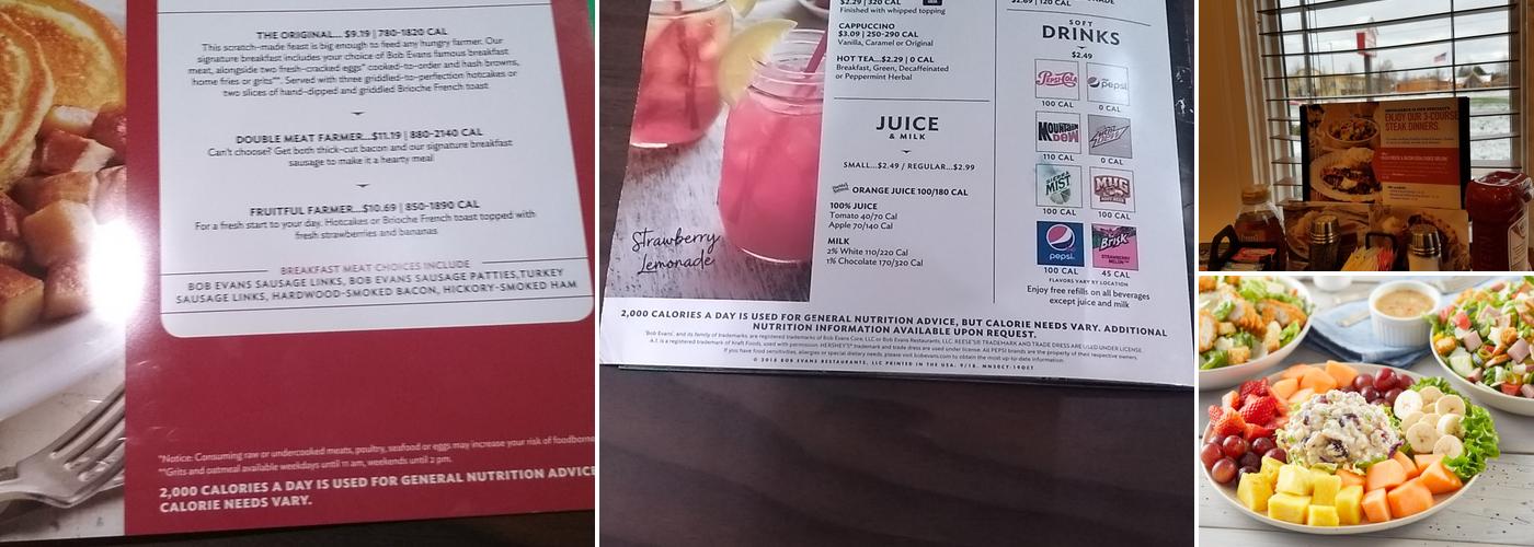 Bob Evans Menu