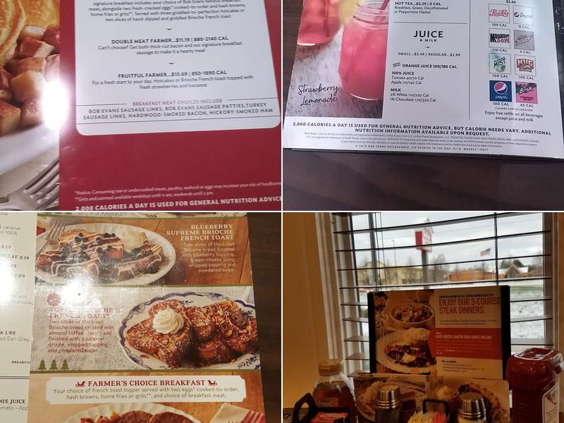 Bob Evans Menu