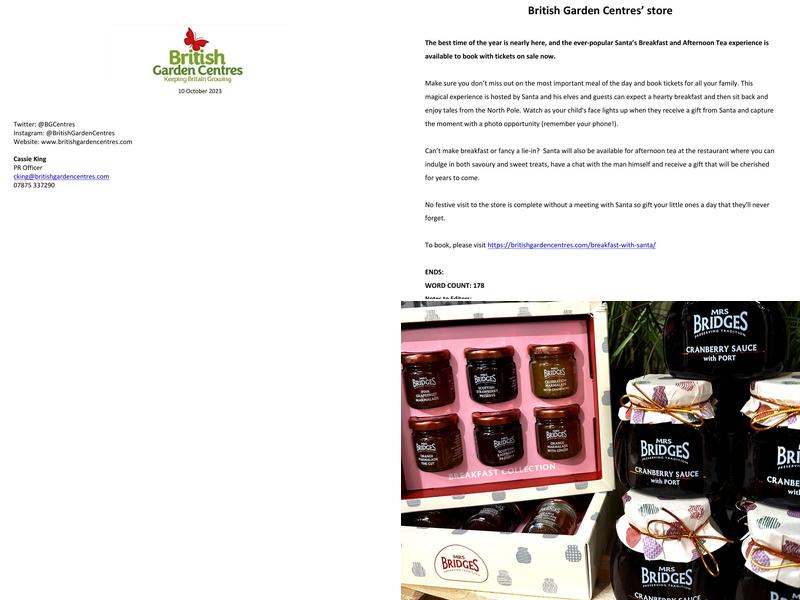 Leyland Garden Centre Menu