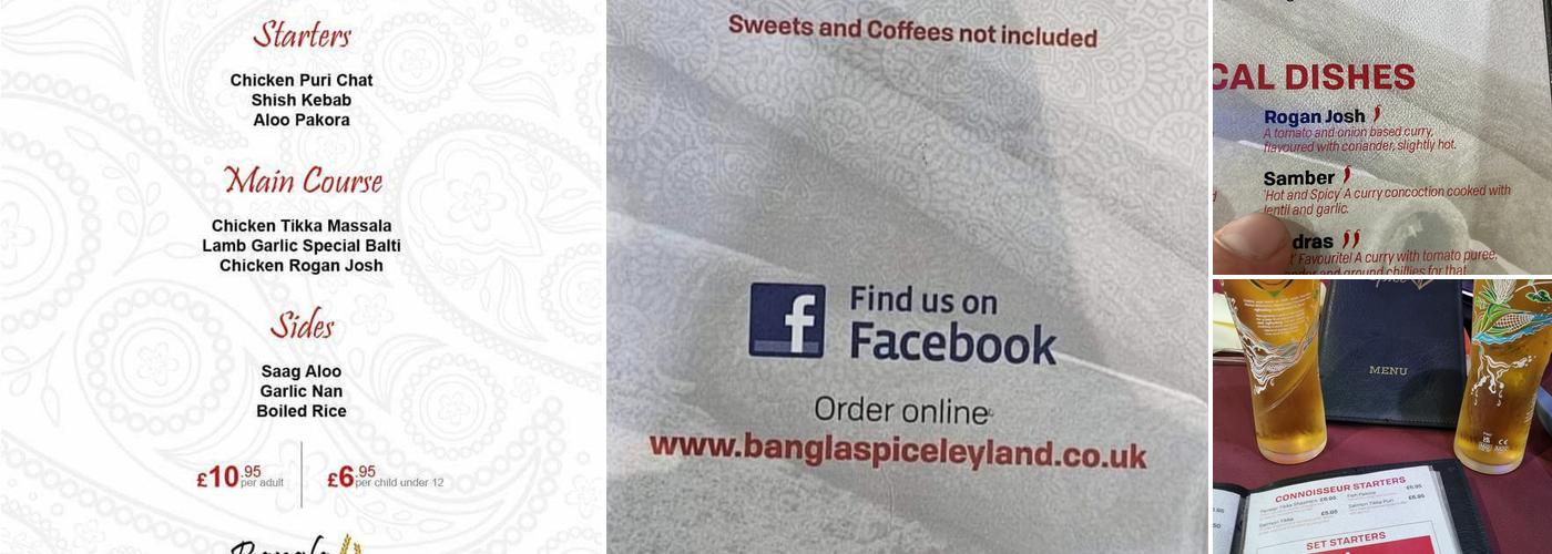 Bangla Spice Brasserie Menu