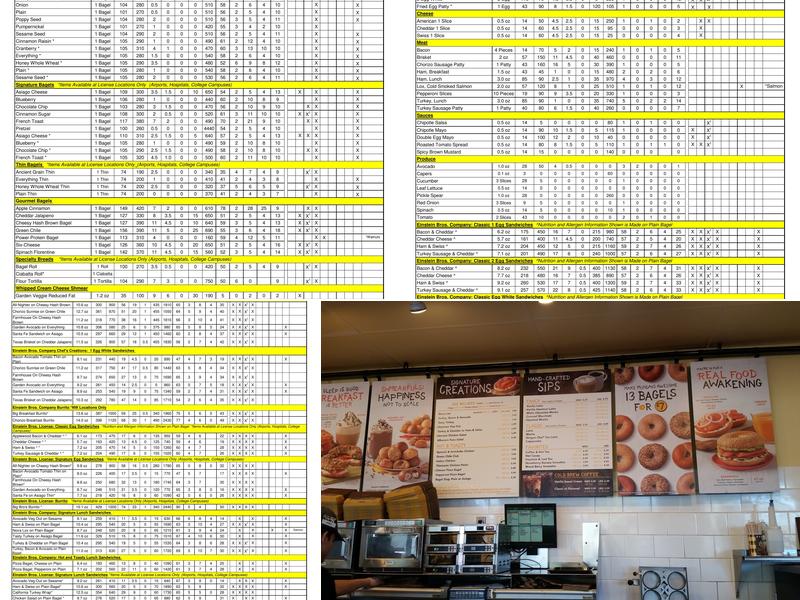 Einstein Bros. Bagels Menu