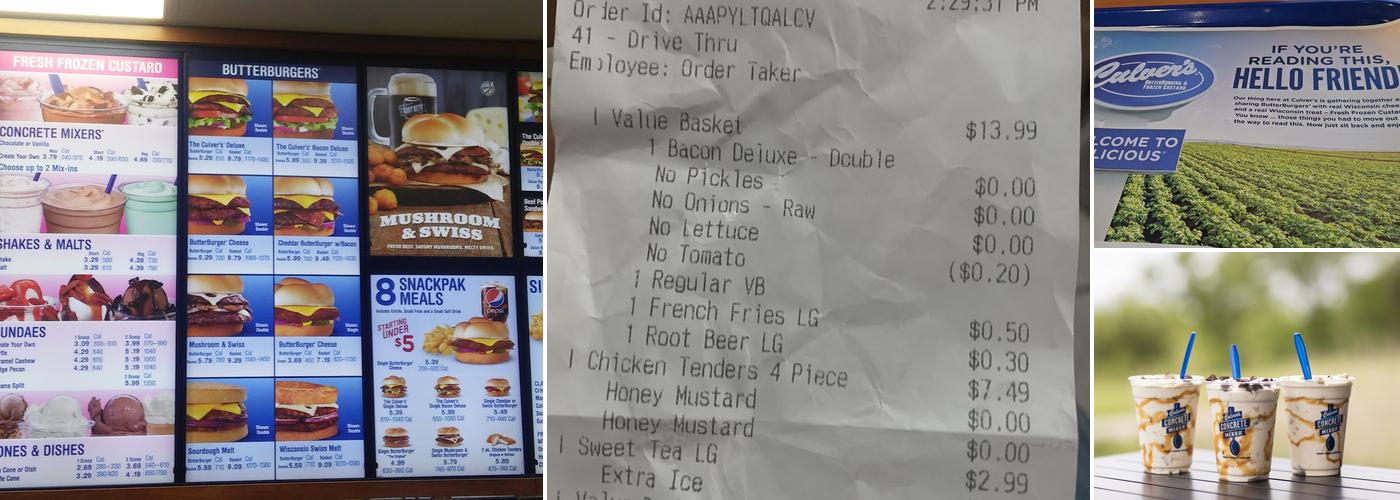 Culver’s Menu