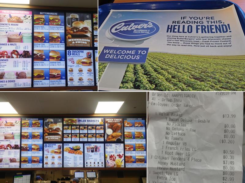 Culver’s Menu