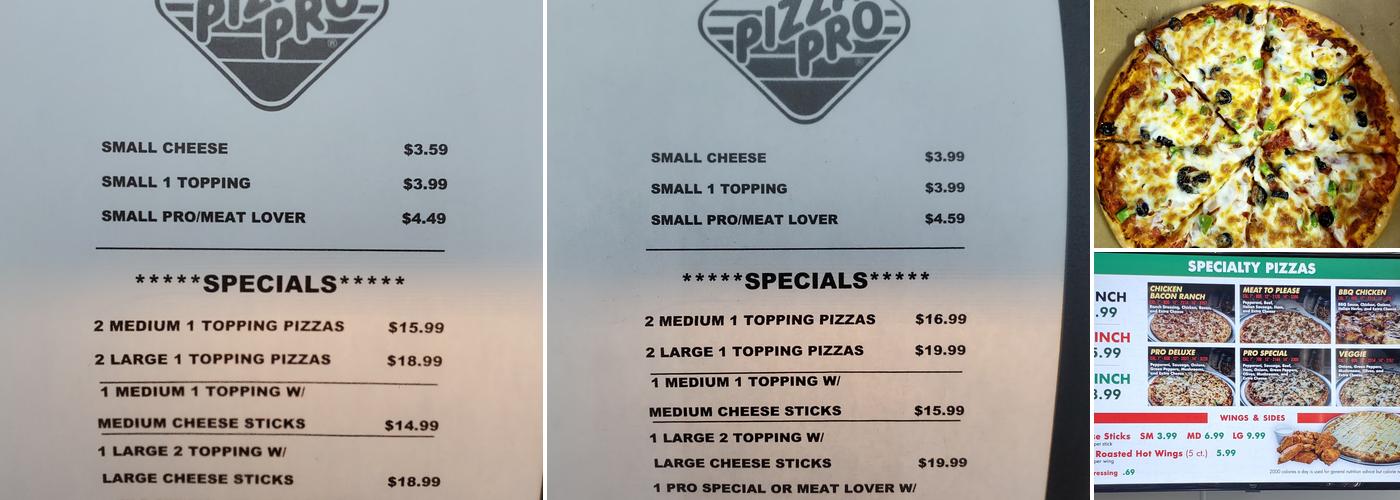 Pizza Pro Menu