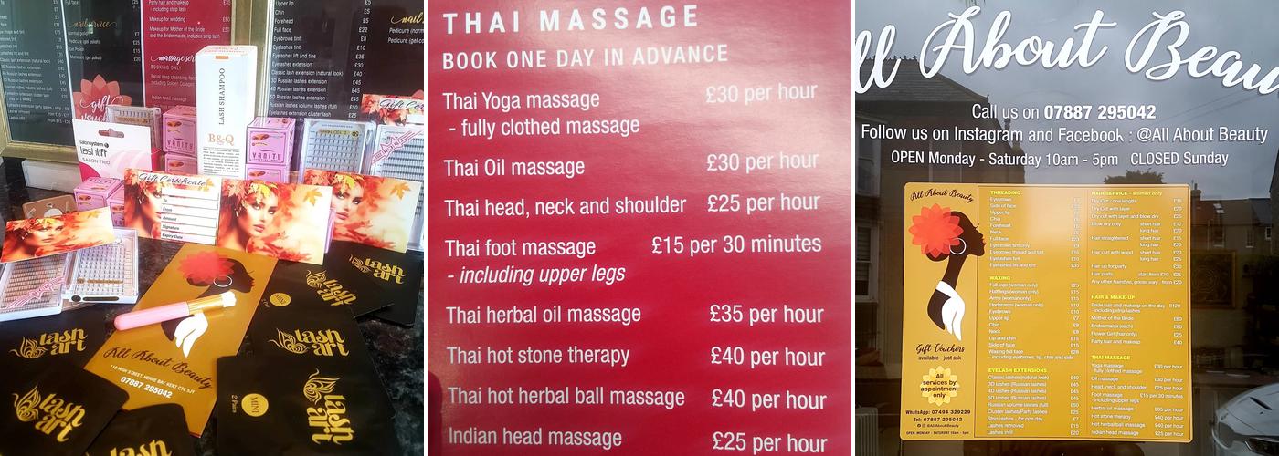 All About Beauty Menu