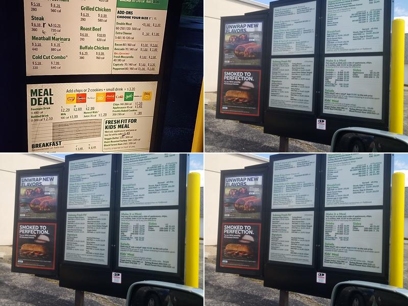Subway Menu