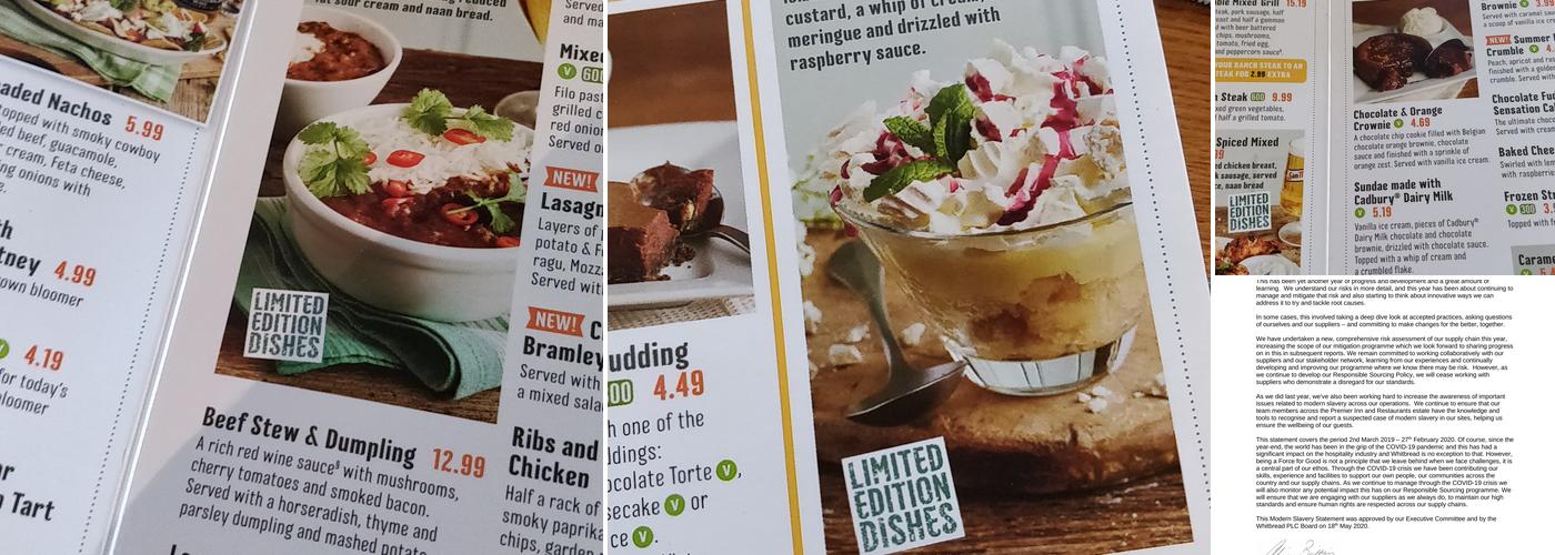 Premier Inn Dover Central (Eastern Ferry Terminal) hotel Menu