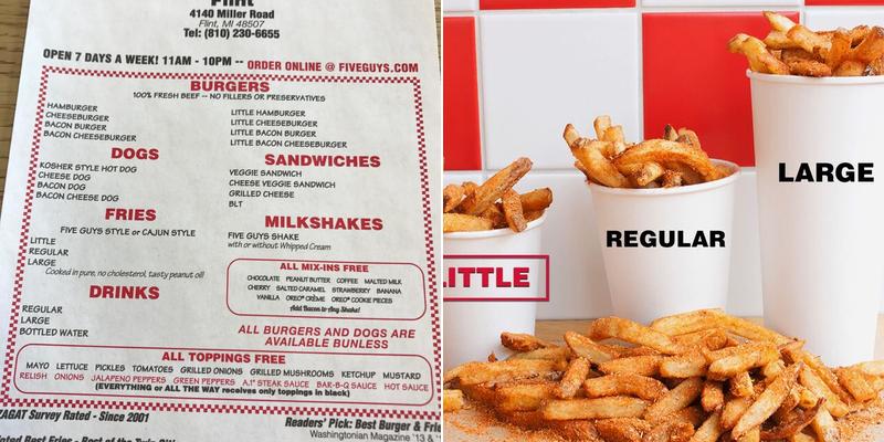 Five Guys Menu