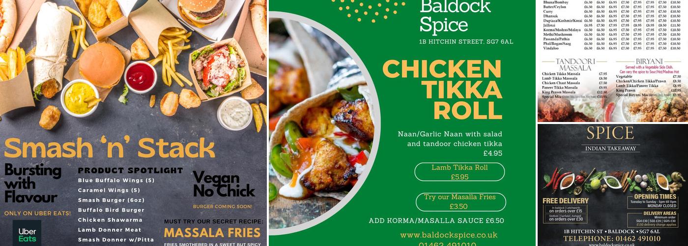 Baldock Spice Menu