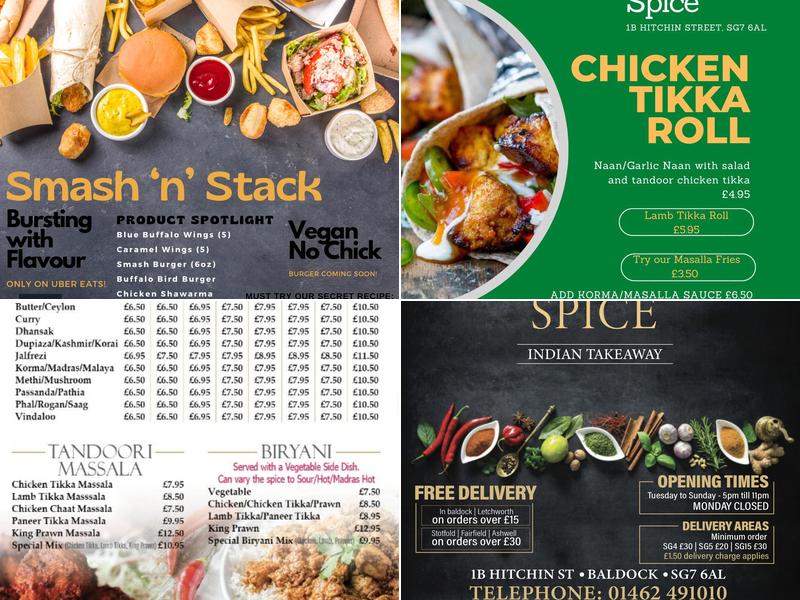 Baldock Spice Menu