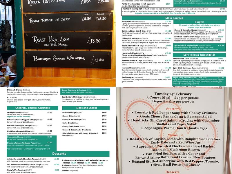 The Kings Arms Menu
