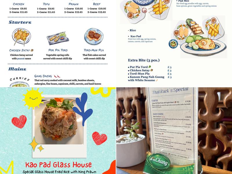 Thai Rack Glass House Menu