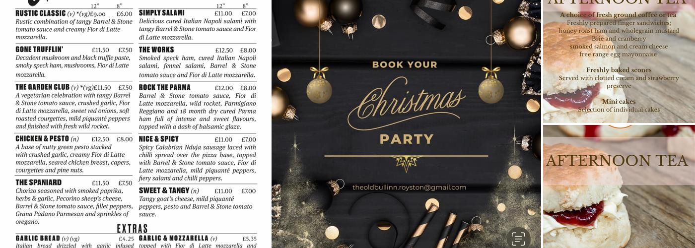 The Old Bull Inn Hotel Menu