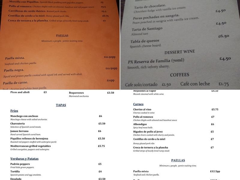 Casa Lua Menu