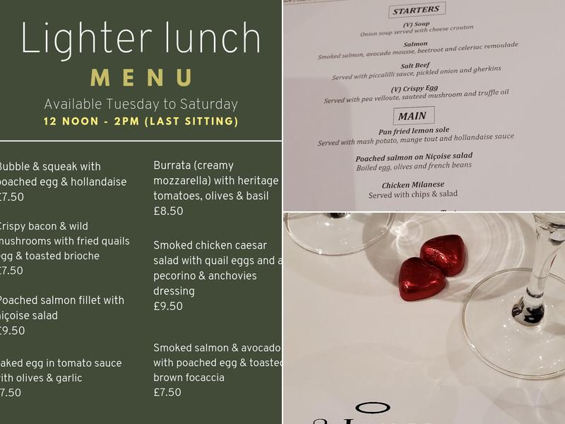 St James Restaurant Menu