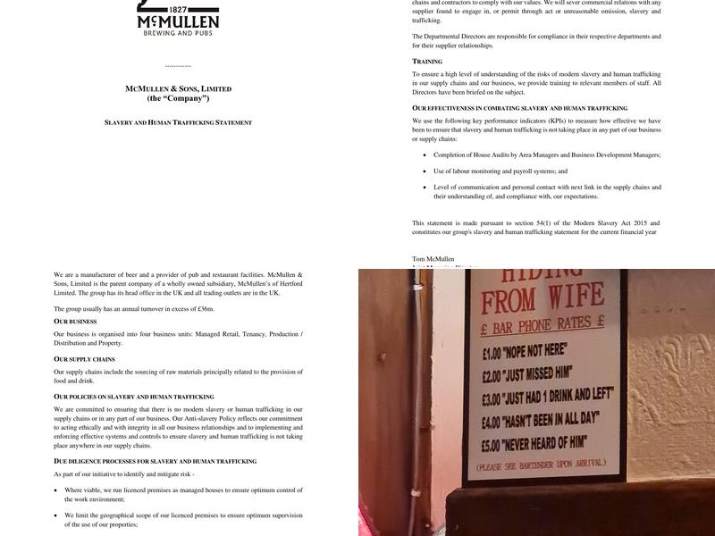 Great Eastern Tavern Menu