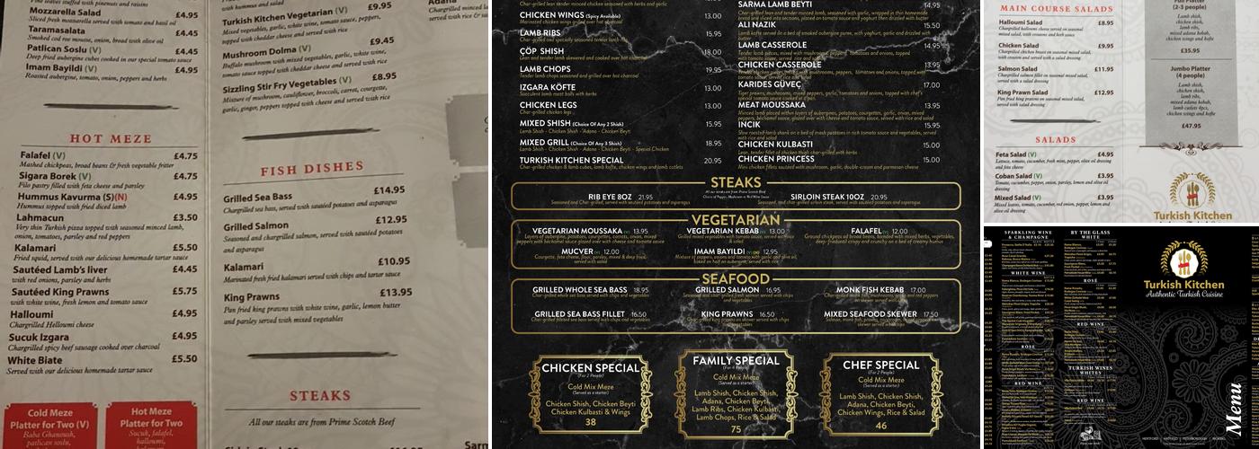 Turkish Kitchen Hertford Menu