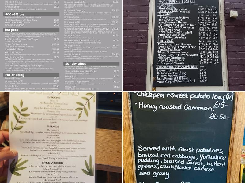 The Engineer Pub and Restaurant Menu