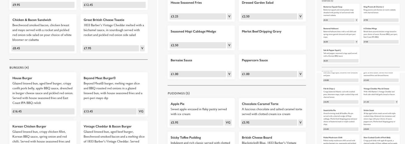 Inn On The Green Menu