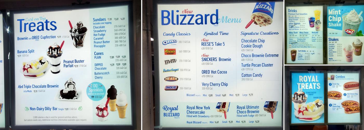 Dairy Queen (Treat) Menu
