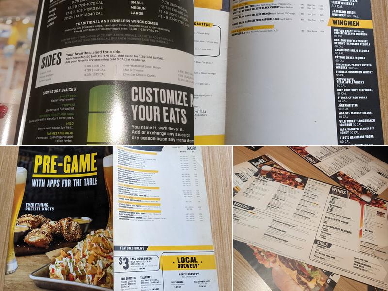 Buffalo Wild Wings Menu
