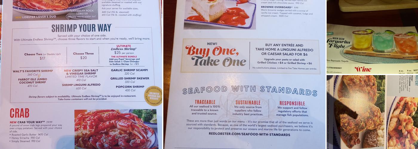 Red Lobster Menu